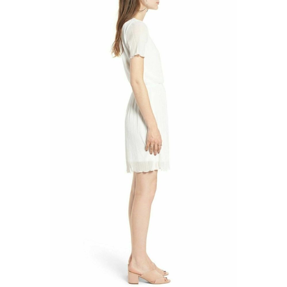 Leith Women's Ivory Pleat Surplice Wrap Dress Size XS - Picture 7 of 16